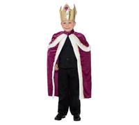 SMIFFYS Costume Re/Regina bambino, Viola, con veste e corona