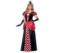 SMIFFYS Costume Regina rossa, rosso, con abito e corona Halloween
