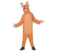 Renna Rudolph Costume Bambini Vestito Natale Outift 4 - 12 Anni