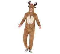 SMIFFYS Costume renna, Marrone, Tuta intera con cappuccio Halloween