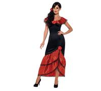SMIFFYS Costume Senorita Flamenco, Nero, con abito e copricapo Halloween