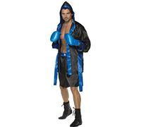 Adulti Uomo Boxe Fighter SPORTS Champion Vestaglia Guanti Fancy Dress Costume