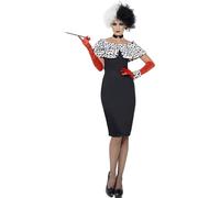 Smiffys Costume Signora del male, Nero, con abito, guanti, giacca corta aderente, polsini e girocollo