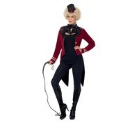 Donna Showman Circo Festa Direttore Accessorio Costume Set Cappello Giacca Collo