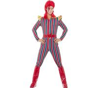 Smiffys Costume Space Superstar, multicolore, con tuta, cintura e copristivali Halloween, Carnevale