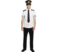SMIFFYS Costume Stewart lungo viaggio con cappello, camicia e cravatta