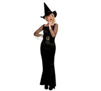 SMIFFYS Costume strega glam, Nero, con vestito e cappello Halloween
