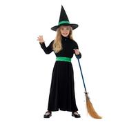 Wicked Costume da Strega + Cappello Halloween Ragazze Bambini S-L