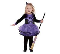 SMIFFYS Costume strega stellina per bimbe, Viola, con abito e fascia Halloween, Carnevale