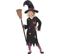 SMIFFYS Costume Streghetta Cenerentola, Nero, comprende Abito, Cappello e Collant Halloween