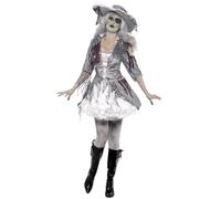 Smiffys Deluxe Ghost Ship Pirate Treasure Costume, Grey (Size S)