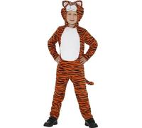 SMIFFYS Costume Tigre, arancione e nero, tuta con cappuccio e coda Halloween