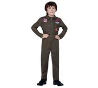 SMIFFYS Costume Top Gun bambini, Cachi, con tuta Halloween