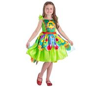 Smiffys Costume ufficiale The Very Hungry Caterpillar Butterfly per bambini, costume da libro di fiabe, vestito colorato e ali di farfalla staccabili con cinturino da polso, costume per ragazze, WBD 3