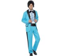 Smiffys Costume Uomo Anni '80 Ballo Della Scuola, Blu, con Giacca, Pantaloni e Camicia da Smoking