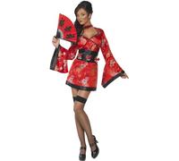 SMIFFYS Costume Vodka Geisha rosso, vestito e cintura con supporti per bicchierini