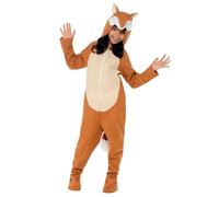 SMIFFYS Costume Volpe, Arancione, Pezzo Unico con Copricapo e Coda Halloween, Carnevale