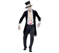 Smiffys Costume Zombie Sposo Finché Morte non ci Separi, Nero, comprende Giacca, Gilet, Sciarpa, Pantaloni e Cilindro