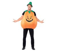 SMIFFYS Costume Zucca, Arancionee Verde, comprende Corpetto e Cappello Halloween