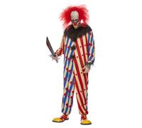 Smiffys Creepy Clown Costume, Red & Blue (Size L)