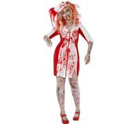 Smiffys Curves Zombie Nurse Costume, White (Size X1)