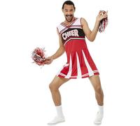 SMIFFYS Dammi un...Costume da cheerleader, Bianco e Rosso, Vestito e pom pom
