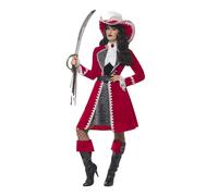 Smiffys Deluxe Authentic Lady Captain Costume, Red (Size X1)