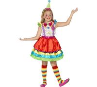 SMIFFYS Costume Deluxe Ragazza Clown, con Abito e Cappello Halloween
