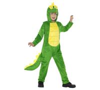 SMIFFYS Costume Coccodrillo, verde, tuta con cappuccio e coda Halloween, Carnevale