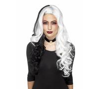 Smiffys Deluxe Evil Madame Crudelia De Vil Parrucca Halloween Accessorio Costume