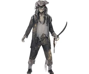 Smiffys Deluxe Ghost Ship Ghoul Costume, Grey (Size M)