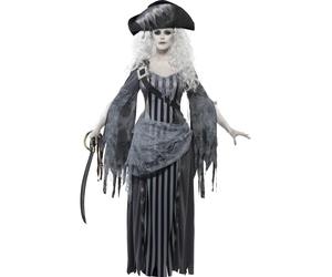 Smiffys Deluxe Ghost Ship Princess Costume, Grey (Size L)