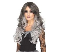 SMIFFYS Parrucca deluxe sposa in stile gotico, Grigia, resistente al calore/acconciabile