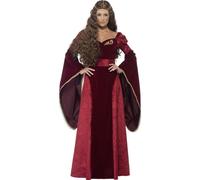 Smiffys Deluxe Medieval Queen Costume, Red (Size X1)