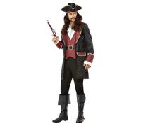 Smiffys Deluxe Swashbuckler Pirate Costume, Black (Size L)
