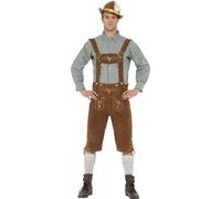 Smiffys Costume bavarese tradizionale deluxe Hanz, Verde, con costume tirolese e camicia