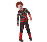Bambino Deluxe Zombie Clown Costume Ragazzi Costume da Halloween + Maschera