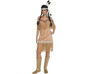 Smiffys DeluxeNative American Inspired Lady Costume, Beige (Size L)
