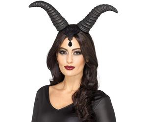 Smiffys Demonic Queen - Cerchietto per capelli in corno nero