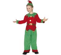 Smiffys Elf Costume Aiutante di Babbo Natale Unisex Bambino Natale Costume 24507