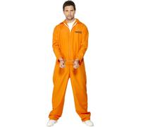 Smiffys Escaped Prisoner Costume, Orange (Size L)