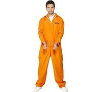 Smiffys Escaped Prisoner Costume, Orange (Size M)
