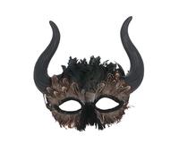 Con Piume Veneziano con Corna Maschera - Perfetto per Maschera E Vestirsi