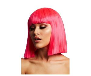 Smiffys Fever Lola Wig, Neon Pink