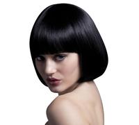 Calore Resistente Parrucca Lavabili Styleable Donna Costume Mia Caschetto Nero