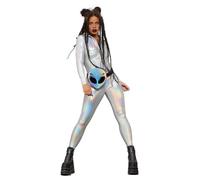 Smiffys Fever Miss Whiplash Mirror Holographic Costume (Size S)