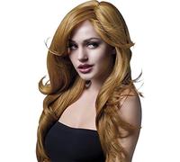 Smiffys Collezione Fever Parrucca Nicole, ramato, capelli mossi morbidi con riga nel mezzo, 66cm/26in Halloween