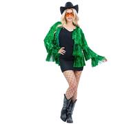 Smiffys Fever Tinsel Festival Jacket, Verde
