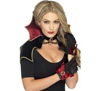 Da Donna Fever Contessa Vamp Colletto, Guanti E Capo Set Vampiro Halloween Sexy
