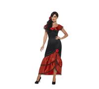 SMIFFYS Costume Senorita Flamenco, Nero, con abito e copricapo